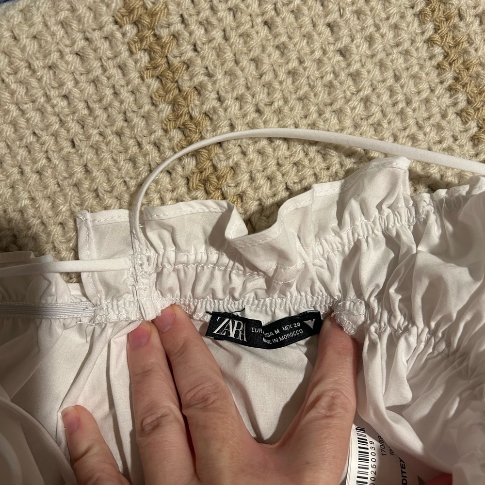 Zara White Ruffled Camisole - Picture 4 of 4